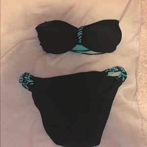 Black and Turquoise Bikini